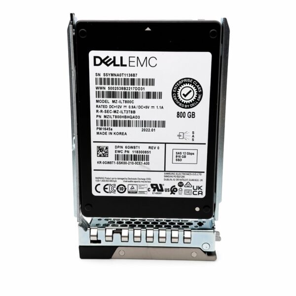 manual-2f48f3ba-1 Dell EMC 800GB SAS SSD 12Gb/s 2.5" 0GW8T1 GW8T1 MZ-ILT800C Server SSD