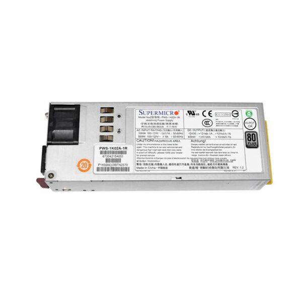Supermicro 1000W 1U Redundant Power Supply Unit (PSU), Part Number PWS-1K02A-1R