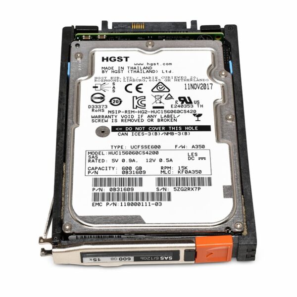 manual-703135b7-4 EMC HGST 600GB 2.5" 15K 12Gbps SAS HDD Hard Drive HUC156060CS4200 005051606