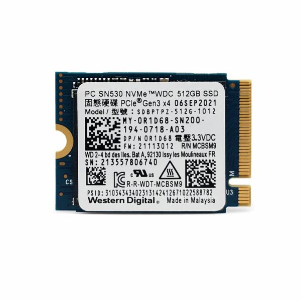 manual-7dc583dd-1 Western Digital PC SDBPTPZ-512G-1012 512GB PCIe NVMe M.2 2230 SSD Drive 0R1DG8