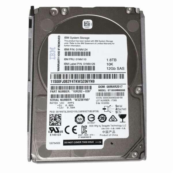 IBM 1.8TB 01NN126 01NN124 01NN110 1.8TB 10K 12Gb/s 2.5" V7000 server Hard Drive