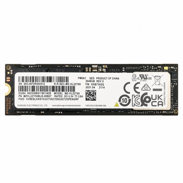 manual-cb5f181d-0 Samsung Electronics PM9A1 M.2 2280 (Single-sided) 2TB (2048 GB)
