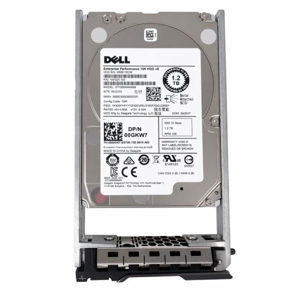 Dell 1.2TB 10K RPM SAS 12Gbps HDD 2.5 SFF Hard Drive 00GKW7