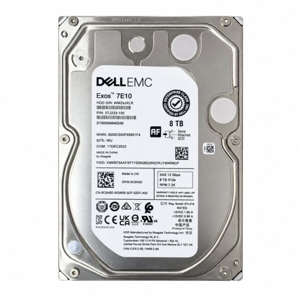 manual-832844c0-0 Dell EMC 8TB 7.2K SAS 3.5" 12Gbps ST8000NM024B 2TJ233 0C5HD0