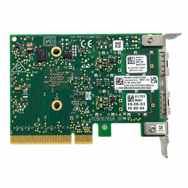 Mellanox ConnectX-6 Lx Dual-Port 25GbE SFP28 Ethernet Adapter (DP/N: 0V175Y, Mellanox P/N: MCX631102A)